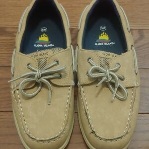 Aloha Island Beige Boat Shoes for Men